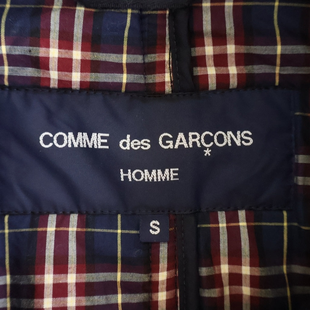 COMME des GARCONS HOMME(コムデギャルソンオム) 09AW 裏地チェック柄 ウール ピーコート ブラック HD-C-107