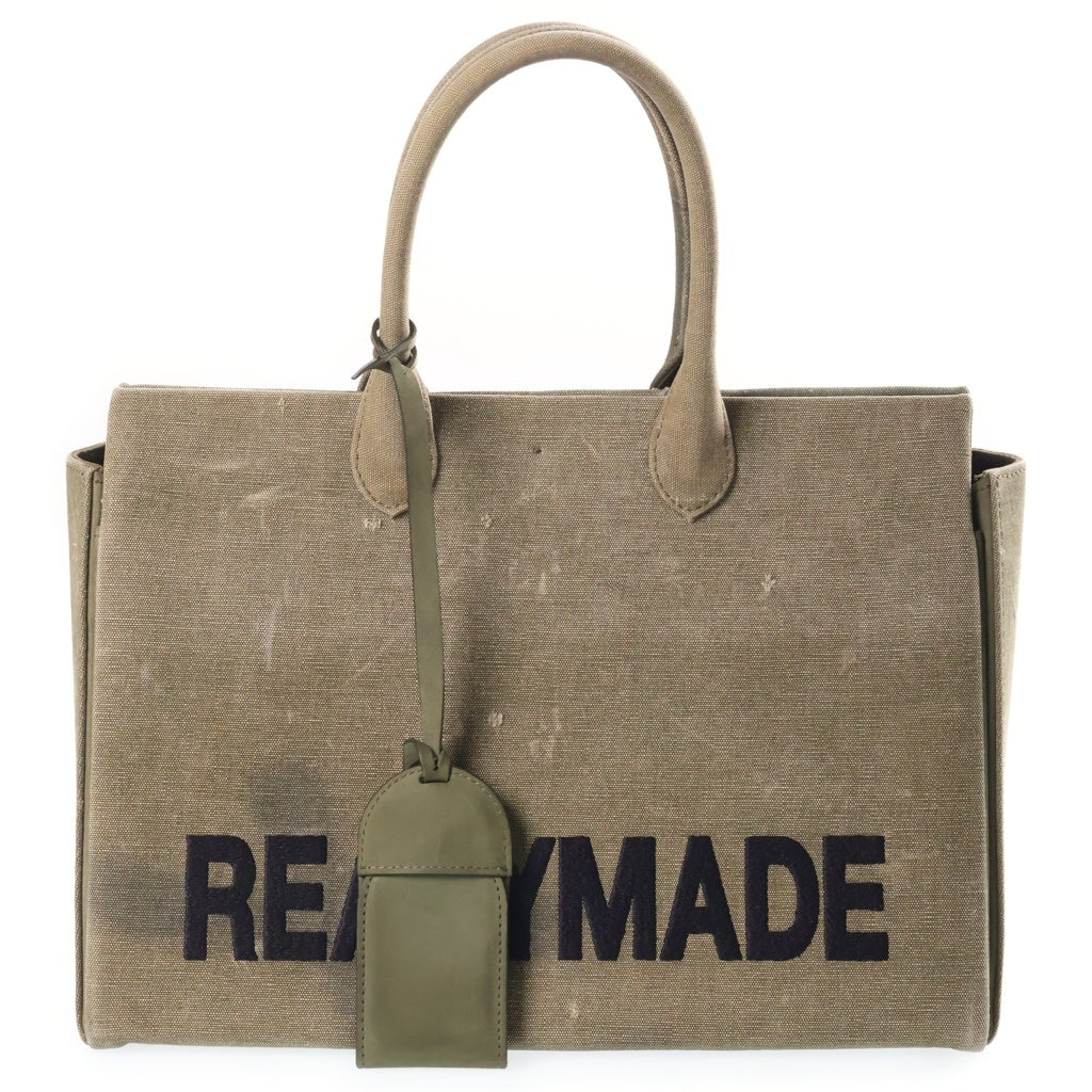 READY MADE(レディメイド) SHOPPING BAG 35 フロントロゴ ショッピング トートバッグ カーキ レディース
