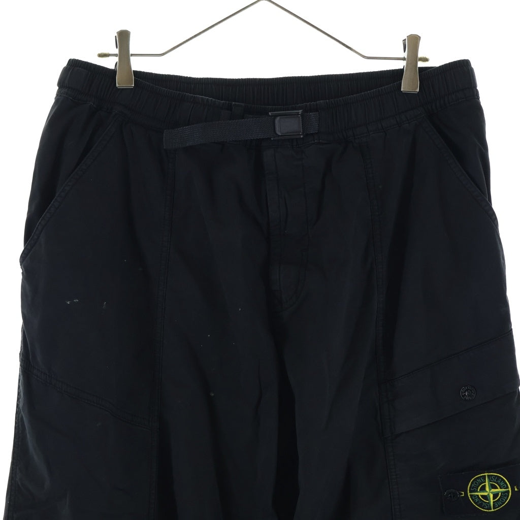 STONE ISLAND(ストーンアイランド) COTTON TWILL STRETCH-TC ワッペンロゴ コットンツイル カーゴパンツ ブラック K1S53100016S0010