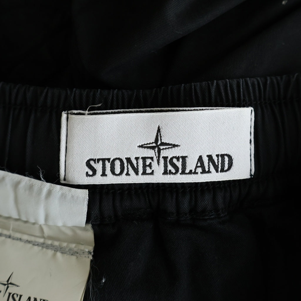 STONE ISLAND(ストーンアイランド) COTTON TWILL STRETCH-TC ワッペンロゴ コットンツイル カーゴパンツ ブラック K1S53100016S0010