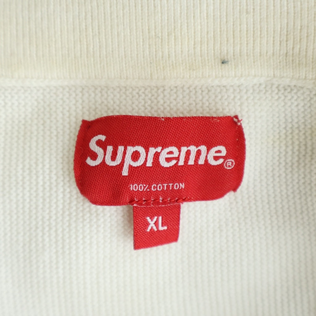 SUPREME(シュプリーム) 22SS Stripe Button Up Polo ストライプ ボタンアップ ニットポロシャツ ホワイト