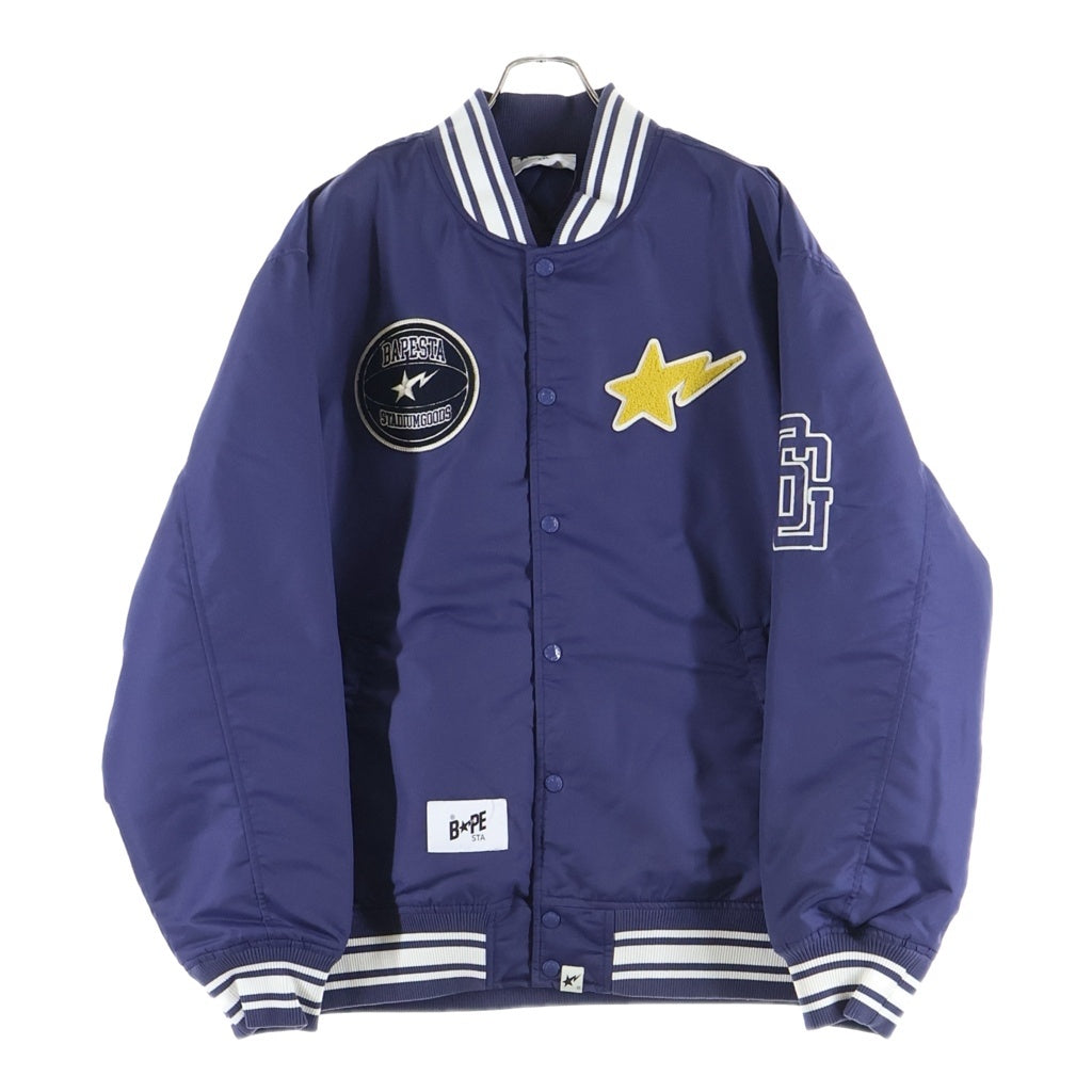 A BATHING APE(アベイシングエイプ) X STADIUM GOODS VARSITY JACKET スタジアムジャケット パープル 001HJJ231901C