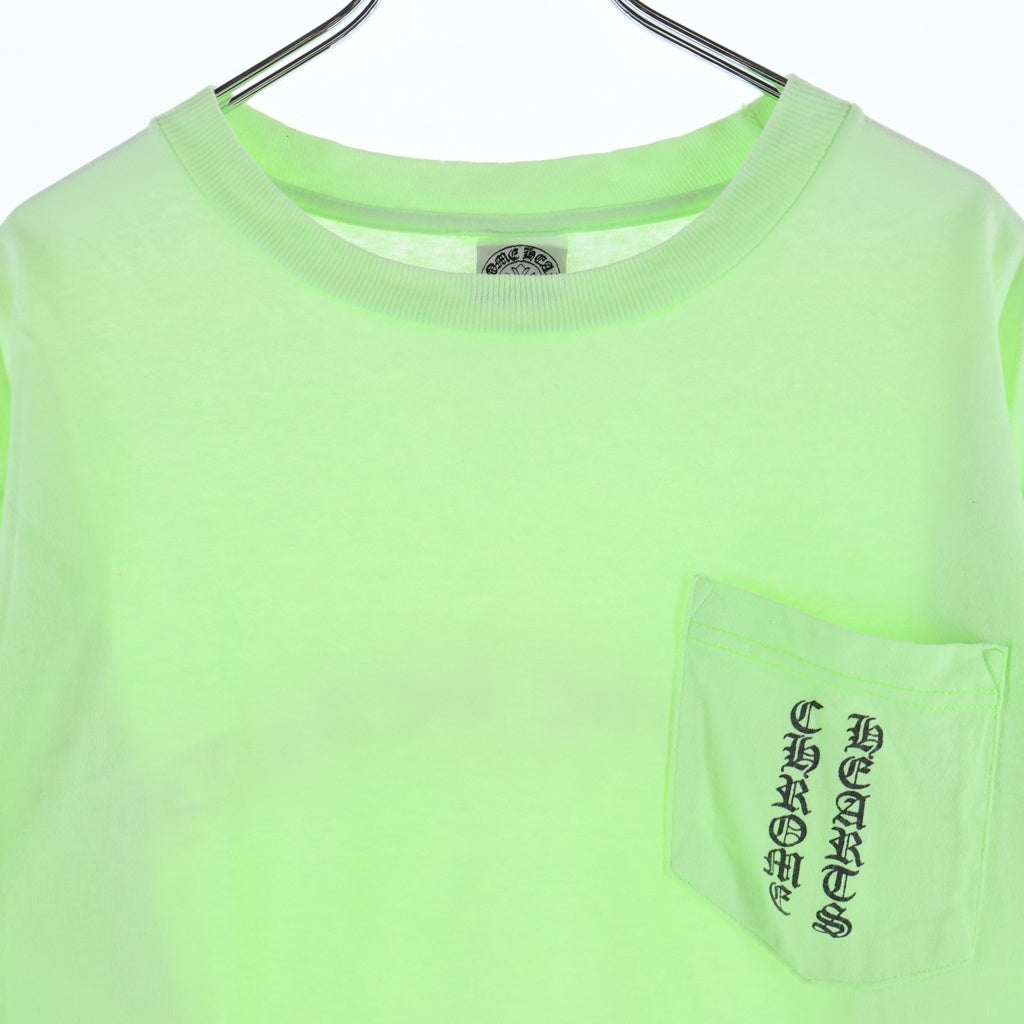 CHROME HEARTS(クロムハーツ) Vertical Log S/S Tee ヴァーティカルロゴ クルーネック半袖Tシャツカットソー グリーン