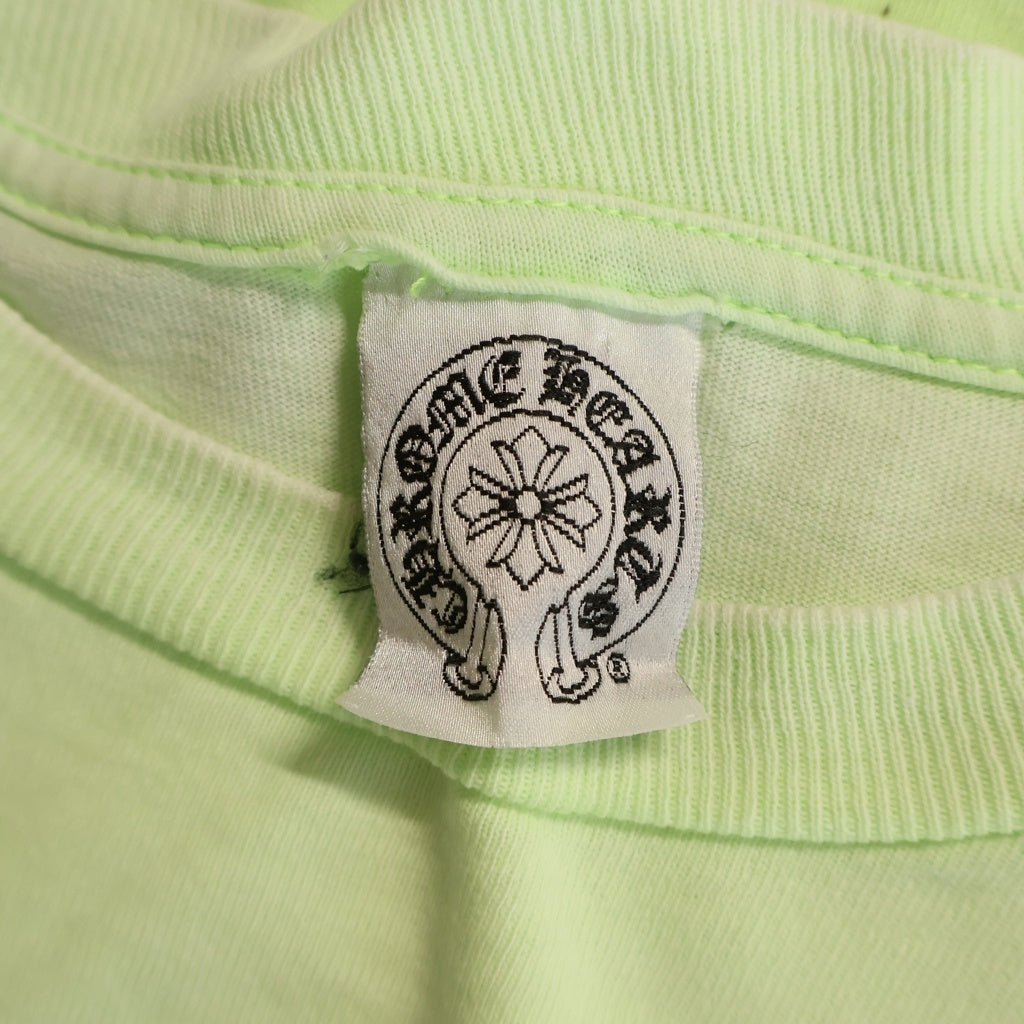 CHROME HEARTS(クロムハーツ) Vertical Log S/S Tee ヴァーティカルロゴ クルーネック半袖Tシャツカットソー グリーン