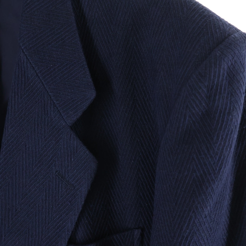 COMME des GARCONS HOMME(コムデギャルソンオム) 80s ヘリンボーンコットンテーラードジャケット ネイビー HJ-02004M