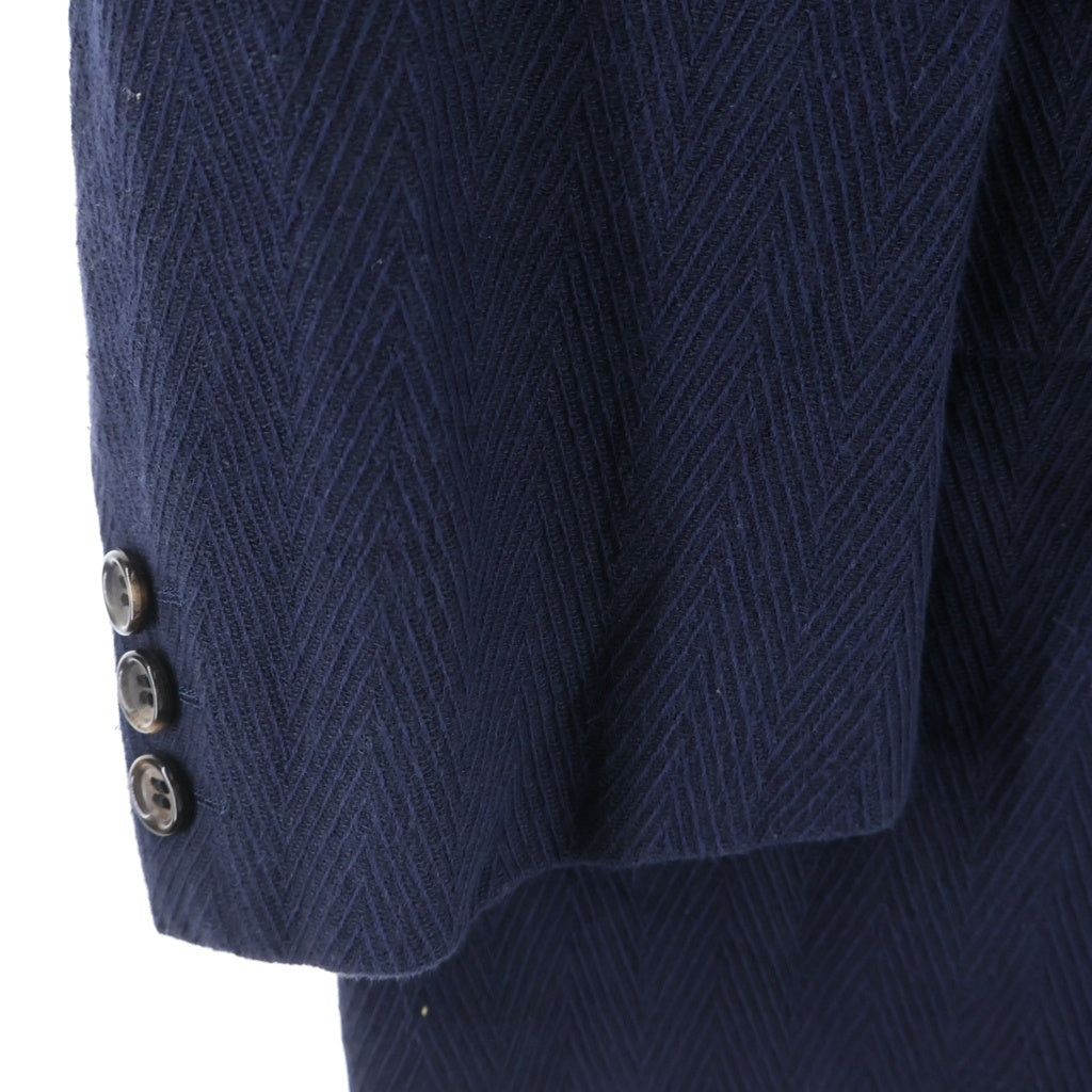 COMME des GARCONS HOMME(コムデギャルソンオム) 80s ヘリンボーンコットンテーラードジャケット ネイビー HJ-02004M