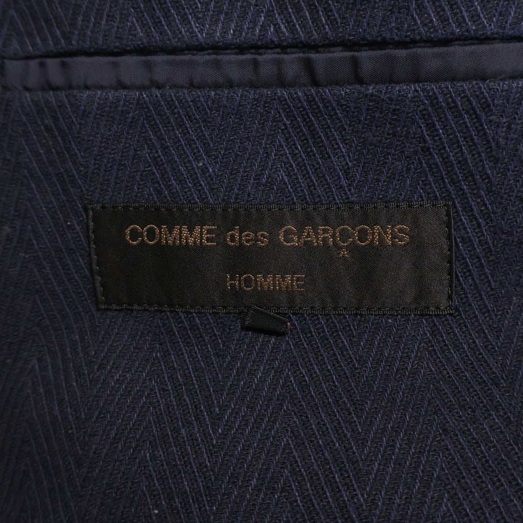 COMME des GARCONS HOMME(コムデギャルソンオム) 80s ヘリンボーンコットンテーラードジャケット ネイビー HJ-02004M