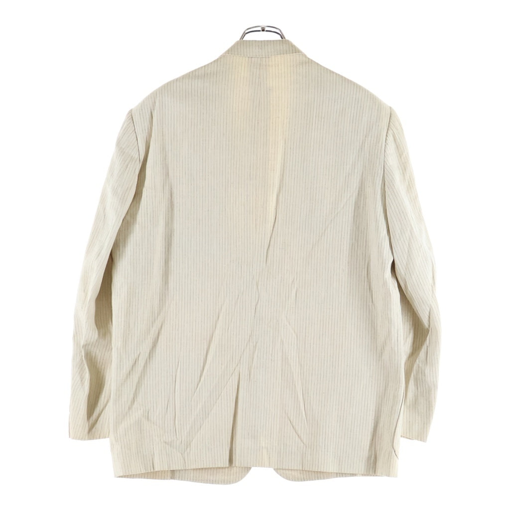 COMME des GARCONS HOMME(コムデギャルソンオム) 90s 田中オム期 リネン混 ピンストライプテーラードジャケット アイボリー HJ-02010M