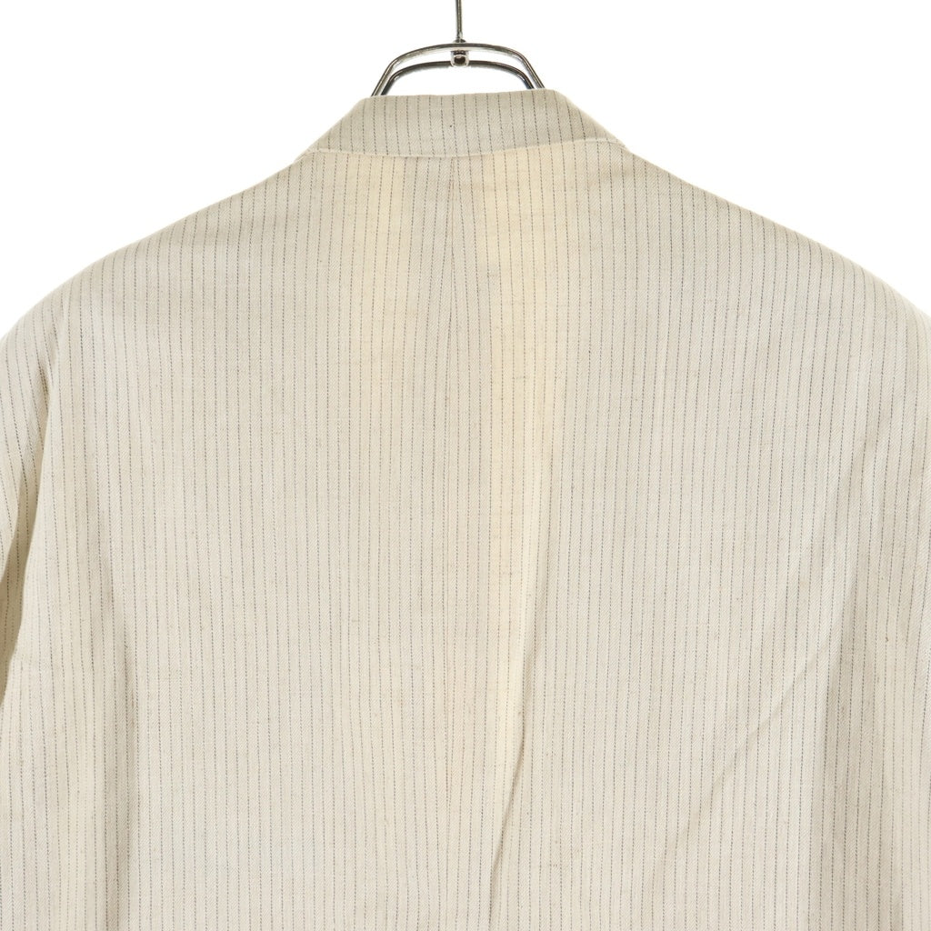 COMME des GARCONS HOMME(コムデギャルソンオム) 90s 田中オム期 リネン混 ピンストライプテーラードジャケット アイボリー HJ-02010M