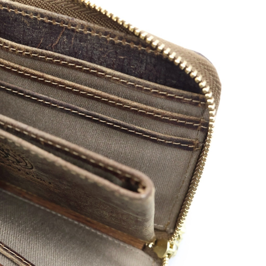 NO BRAND(ノーブランド) BAGGY PORT（バギーポート）KUDU クードゥーレザー L字ファスナー コンパクトウォレット 財布 ブラウン ZKM905