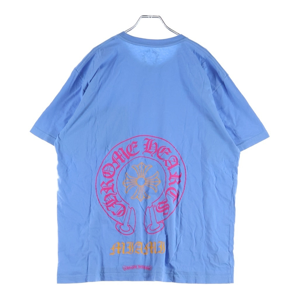 CHROME HEARTS(クロムハーツ) MIAMI Limited Horseshoe Tee マイアミ限定 ホースシュープリント クルーネック半袖Tシャツカットソー ブルー