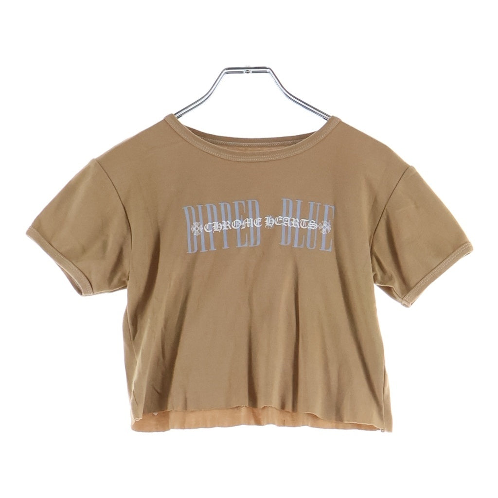 CHROME HEARTS(クロムハーツ) Dipped In Blue Cropped Tee クロップド クルーネック半袖Tシャツカットソー レディース ブラウン
