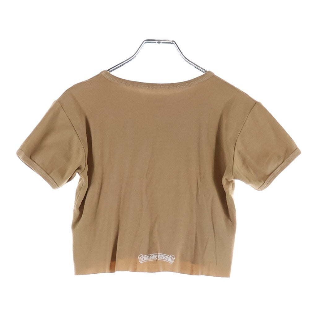 CHROME HEARTS(クロムハーツ) Dipped In Blue Cropped Tee クロップド クルーネック半袖Tシャツカットソー レディース ブラウン