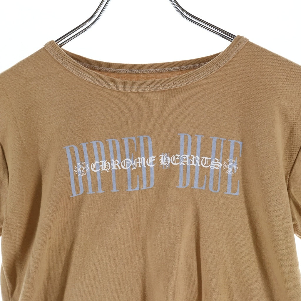 CHROME HEARTS(クロムハーツ) Dipped In Blue Cropped Tee クロップド クルーネック半袖Tシャツカットソー レディース ブラウン