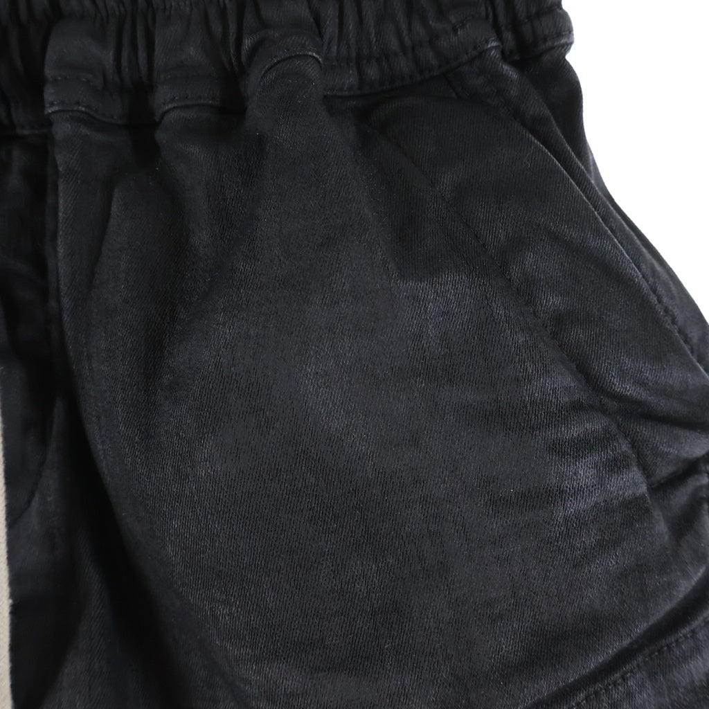 Rick Owens DRKSHDW(リックオウエンス ダークシャドウ) FOG BOXERS フォグ ボクサーズ ワックス加工ドローストリングデニムショートパンツ レディース ブラック DS02E7319-SBW