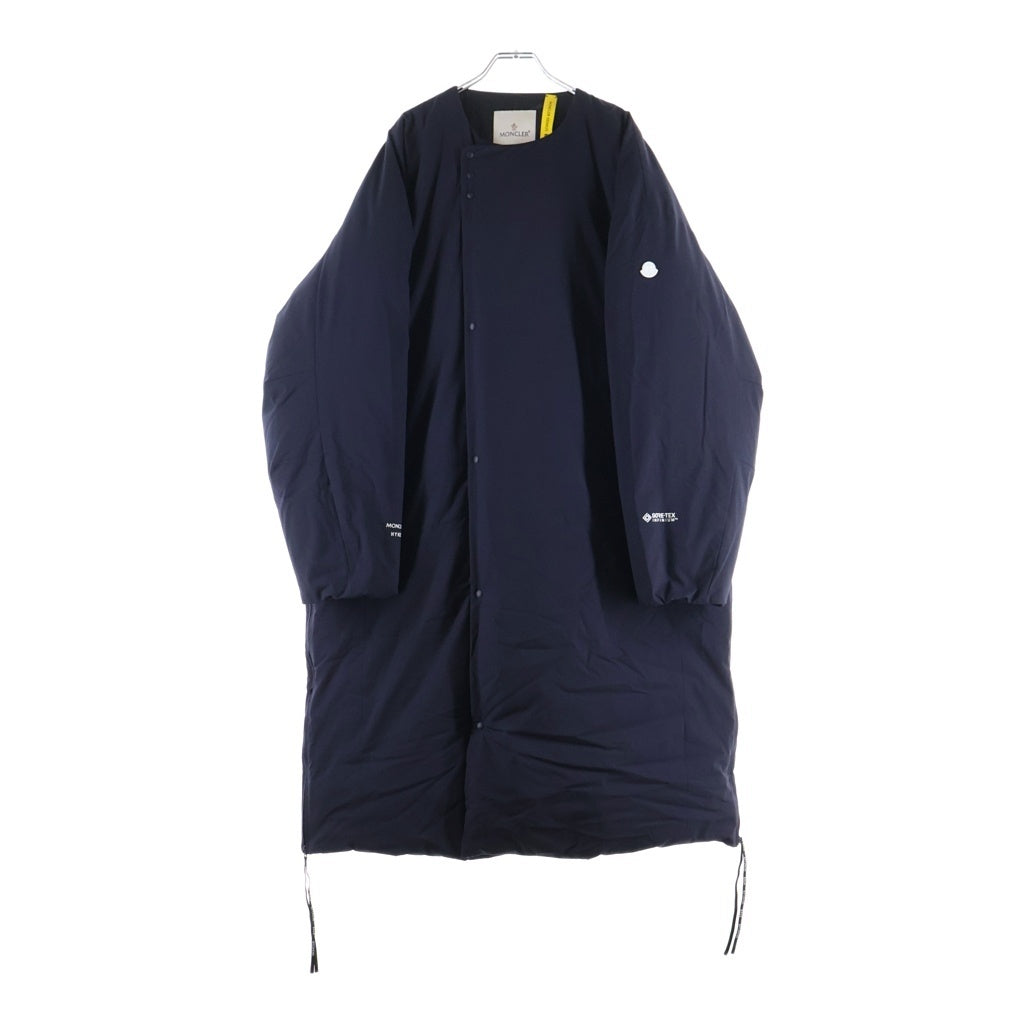 MONCLER GENIUS(モンクレール ジーニアス) 21AW ×HYKE GIUBBOTTO MUVERAN LONG COAT ハイク ノーカラーダウンコート レディース ネイビー G209K1C00002 M1192
