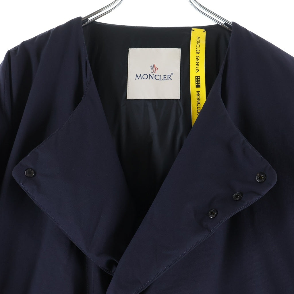 MONCLER GENIUS(モンクレール ジーニアス) 21AW ×HYKE GIUBBOTTO MUVERAN LONG COAT ハイク ノーカラーダウンコート レディース ネイビー G209K1C00002 M1192