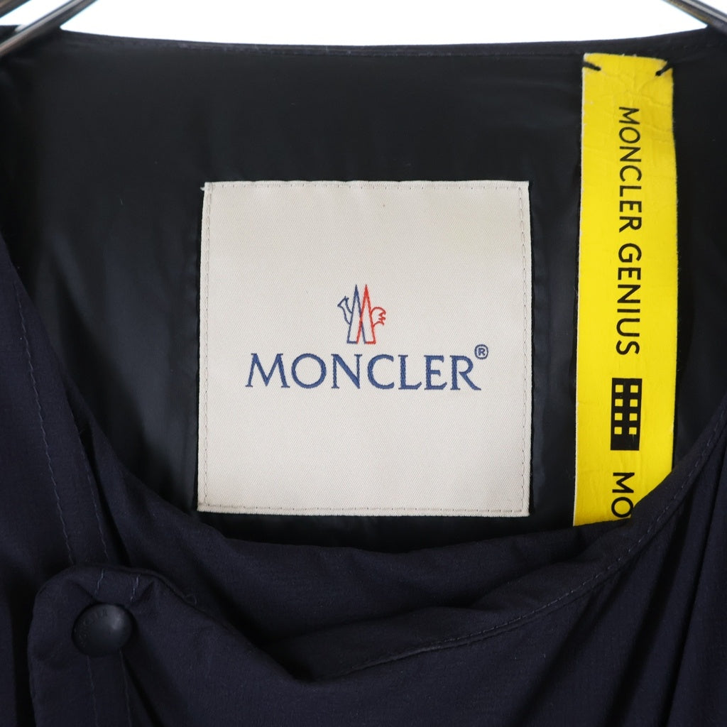 MONCLER GENIUS(モンクレール ジーニアス) 21AW ×HYKE GIUBBOTTO MUVERAN LONG COAT ハイク ノーカラーダウンコート レディース ネイビー G209K1C00002 M1192