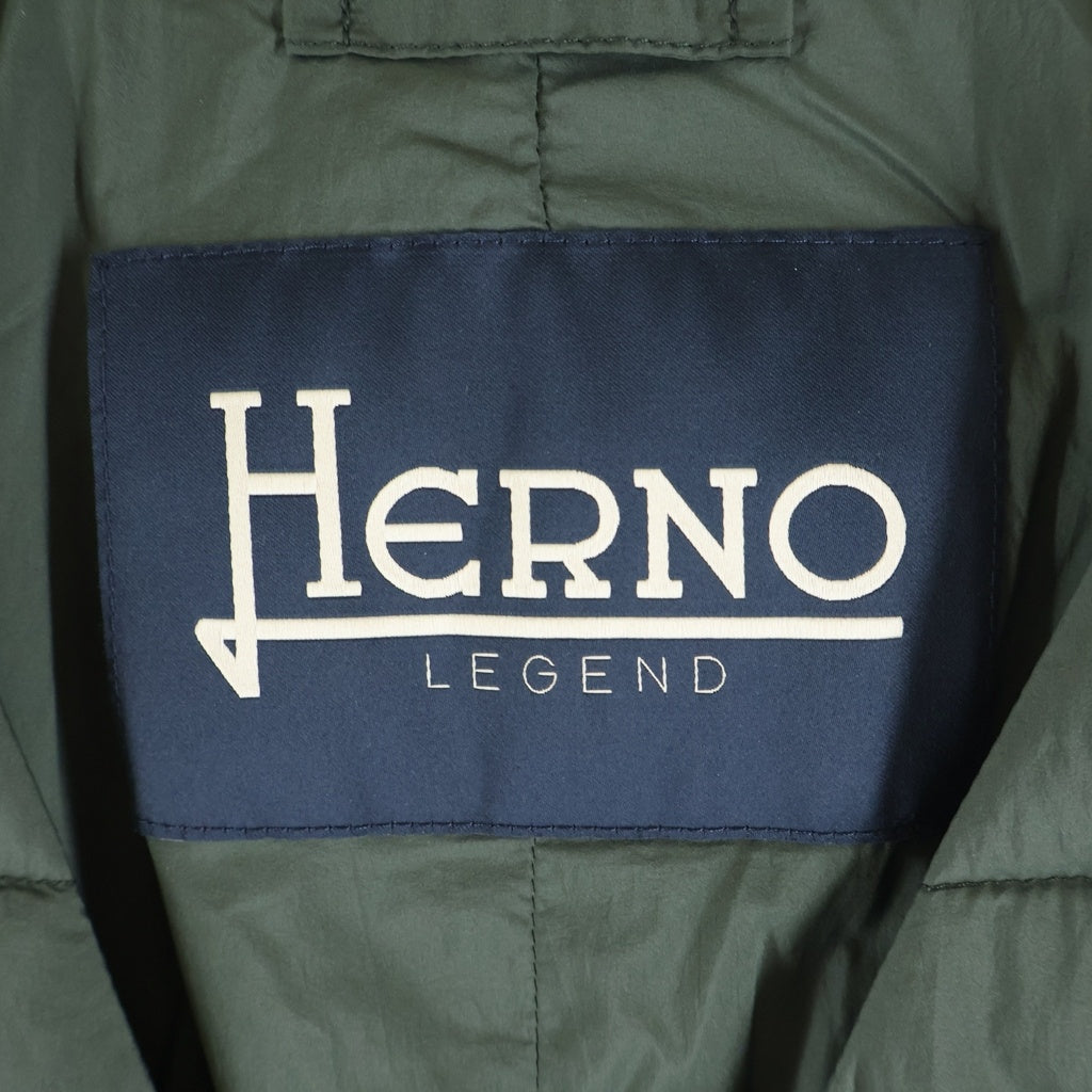 HERNO(ヘルノ) LEGEND IL GILET ボーダーキルティングダウンベスト カーキ P1002ULE-19288-7900