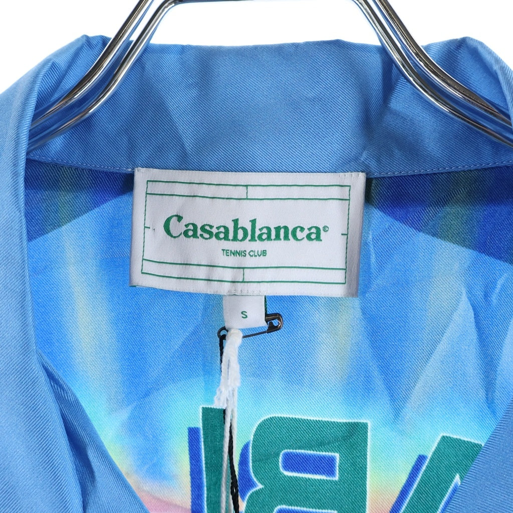 CASABLANCA(カサブランカ) 22SS Tokyo Night 長袖シルクシャツ ブルー MS22-SH-006