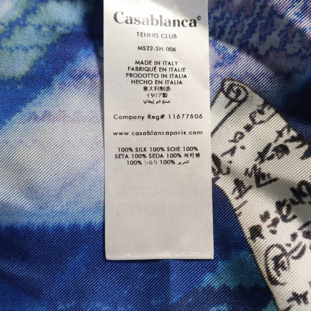 CASABLANCA(カサブランカ) 22SS Tokyo Night 長袖シルクシャツ ブルー MS22-SH-006