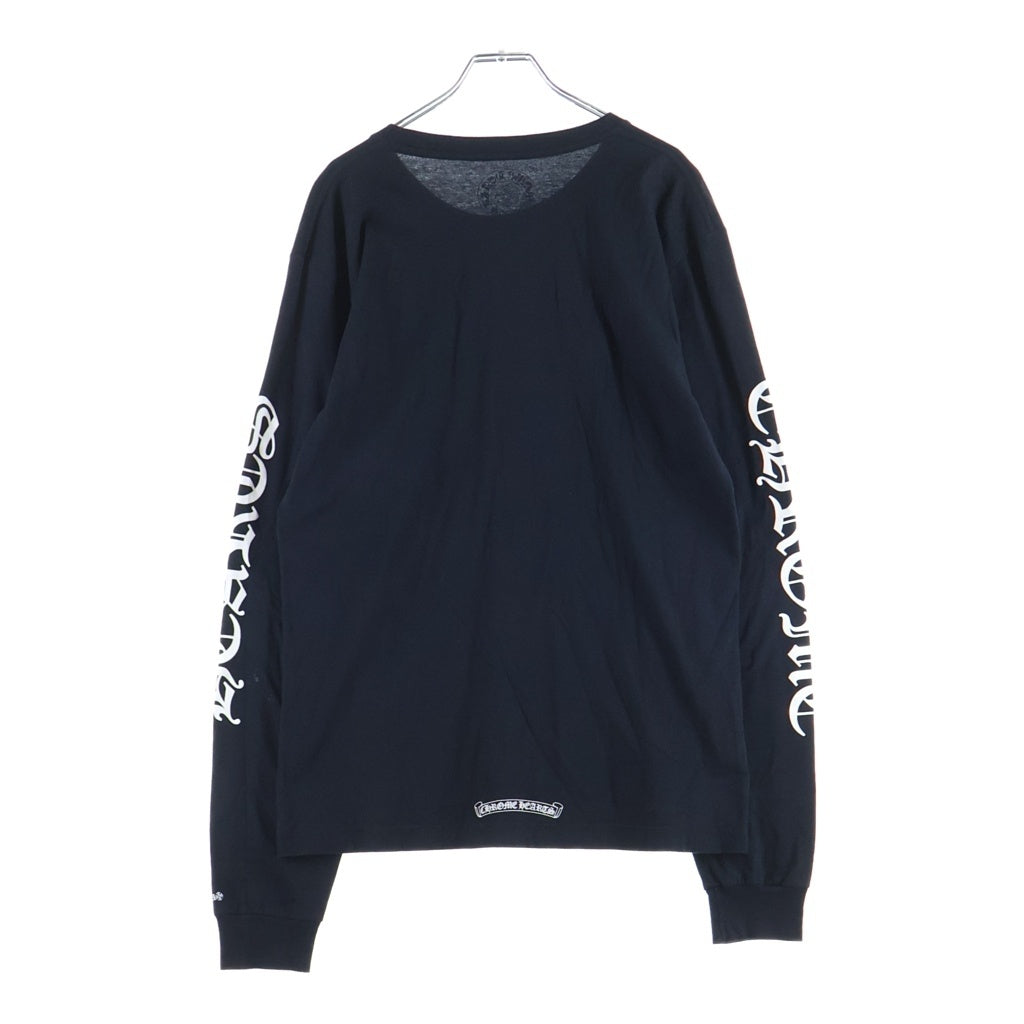 CHROME HEARTS(クロムハーツ) CH NECK LOGO L/S TEE ネックロゴ 袖ロゴプリント クルーネック長袖Tシャツカットソー ブラック