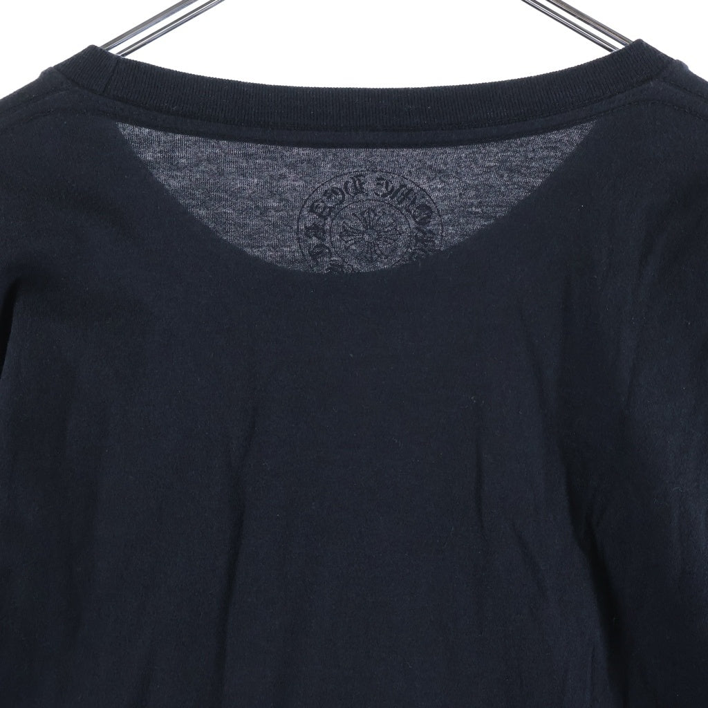 CHROME HEARTS(クロムハーツ) CH NECK LOGO L/S TEE ネックロゴ 袖ロゴプリント クルーネック長袖Tシャツカットソー ブラック