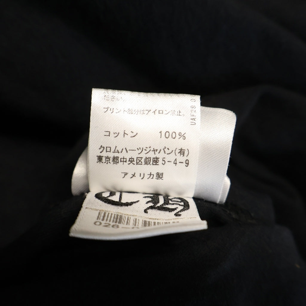 CHROME HEARTS(クロムハーツ) CH NECK LOGO L/S TEE ネックロゴ 袖ロゴプリント クルーネック長袖Tシャツカットソー ブラック