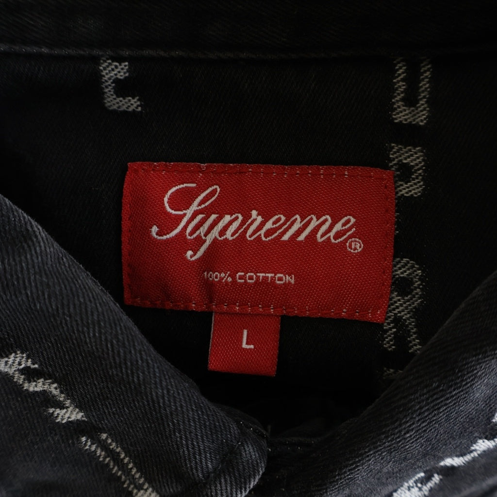 SUPREME(シュプリーム) 20AW Logo Stripe Jacquard Denim Shirt ロゴストライプ 長袖ジャガードデニムシャツ ブラック