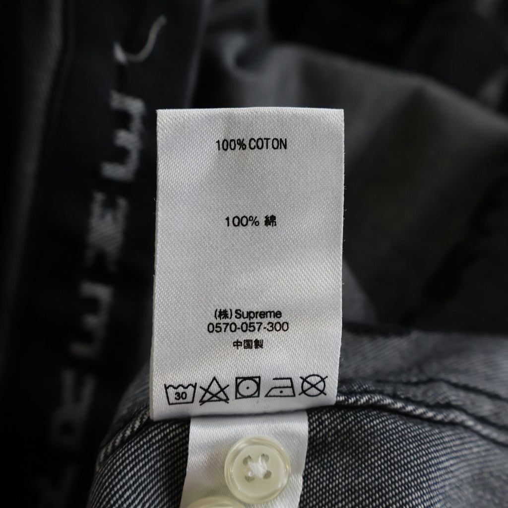 SUPREME(シュプリーム) 20AW Logo Stripe Jacquard Denim Shirt ロゴストライプ 長袖ジャガードデニムシャツ ブラック