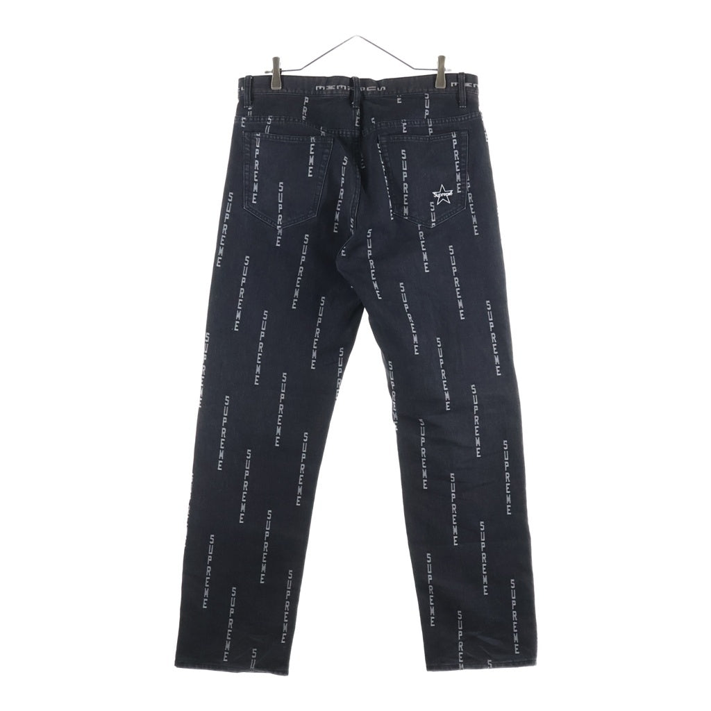 SUPREME(シュプリーム) 20AW Logo Stripe Jacquard Regular Jean ロゴストライプ ジップフライジャガードデニムパンツ ブラック