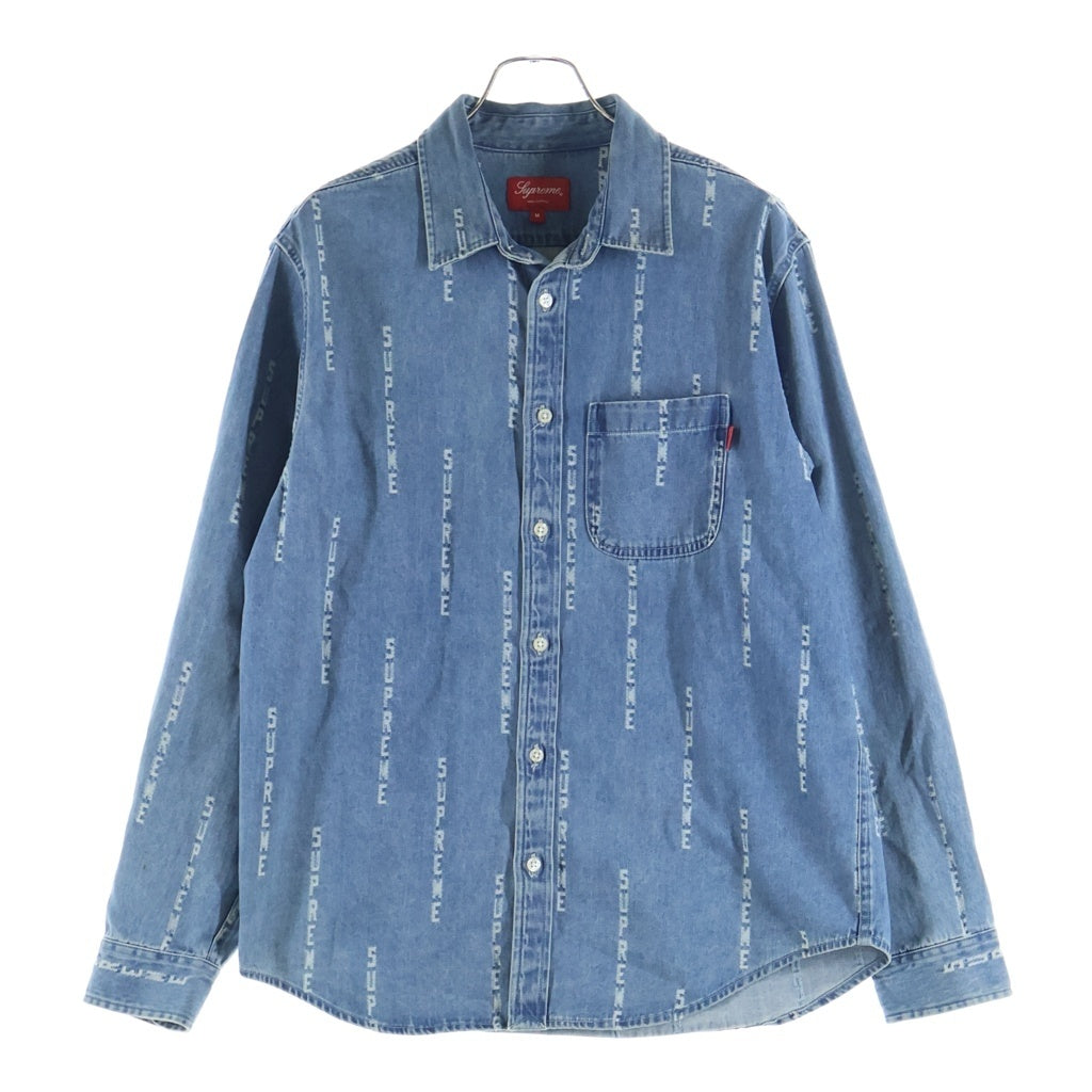SUPREME(シュプリーム) 20AW Logo Stripe Jacquard Denim Shirt ロゴストライプ 長袖ジャガードデニムシャツ インディゴ