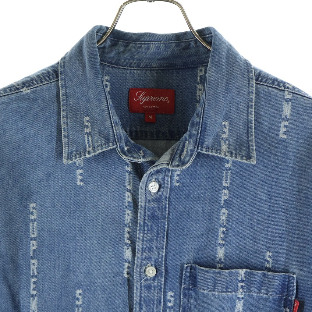 SUPREME(シュプリーム) 20AW Logo Stripe Jacquard Denim Shirt ロゴストライプ 長袖ジャガードデニムシャツ インディゴ