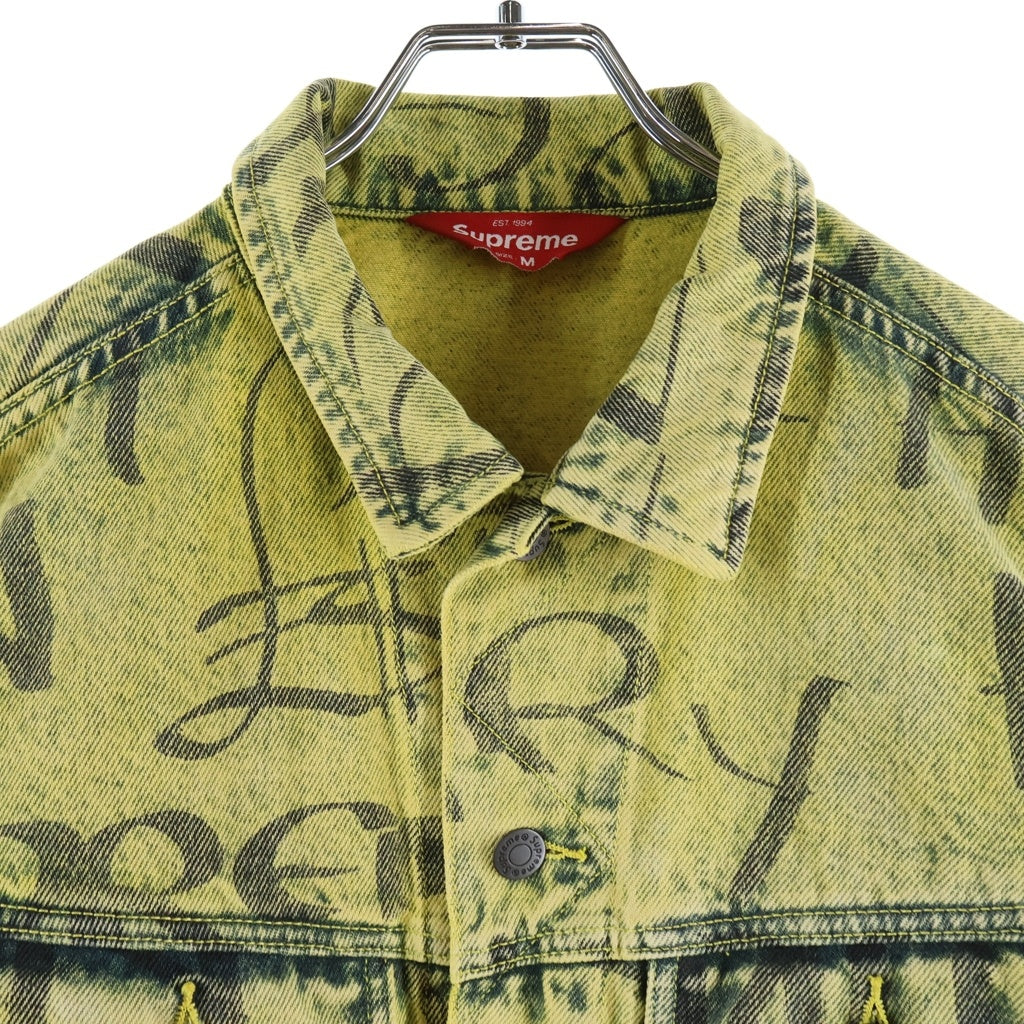 SUPREME(シュプリーム) 20AW Black Ark Denim Trucker Jacket 総柄 長袖デニムトラッカージャケット イエロー