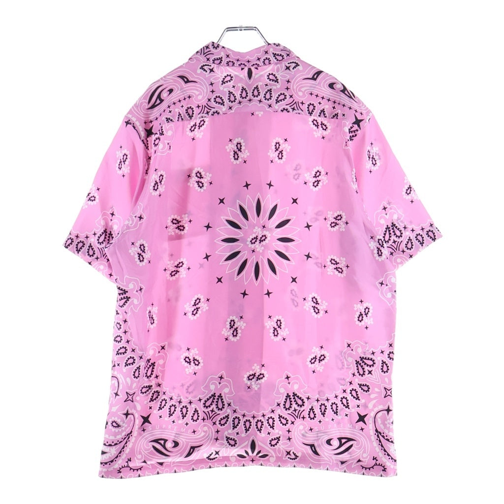 SUPREME(シュプリーム) 21SS Bandana Silk S/S バンダナ総柄 半袖シルクシャツ ピンク