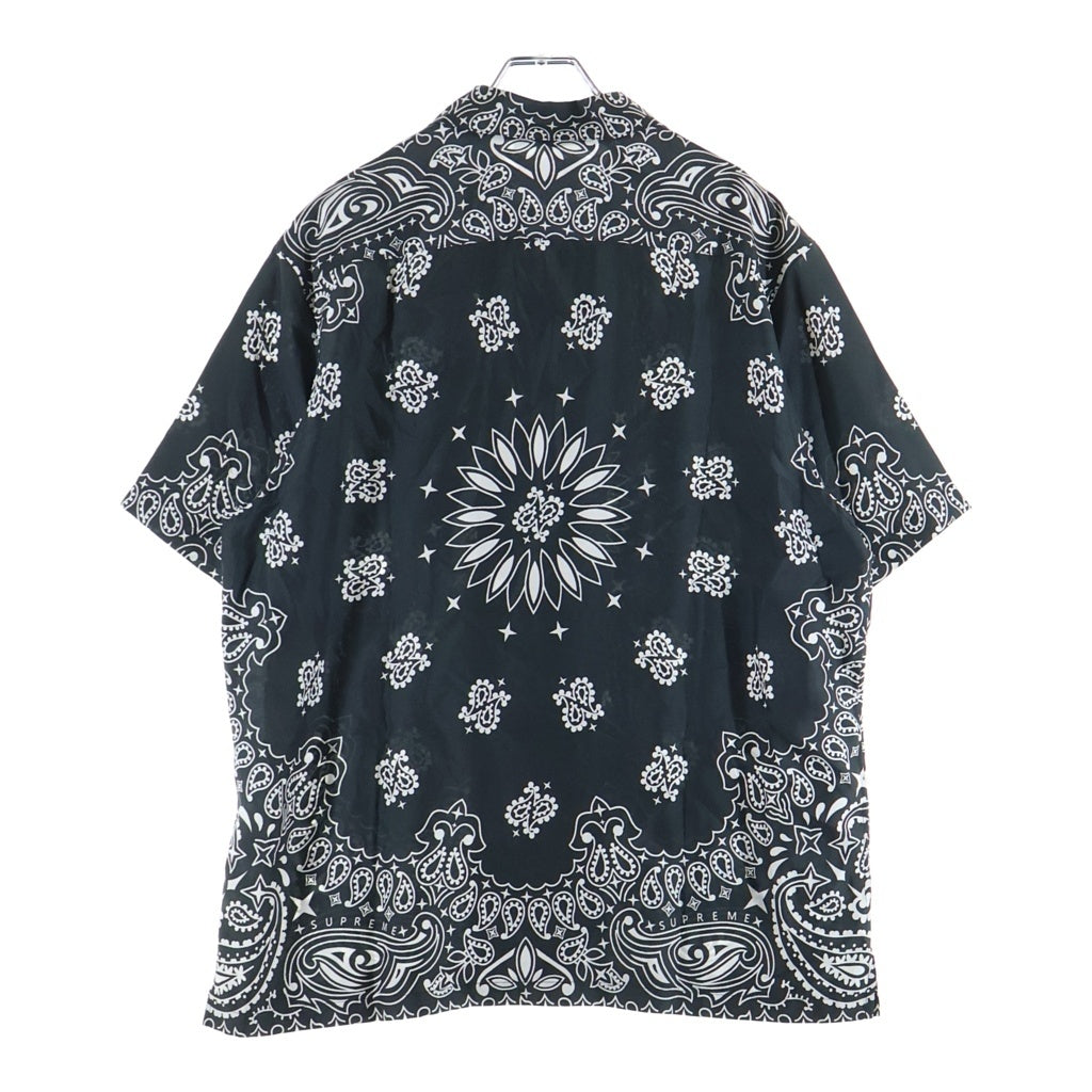 SUPREME(シュプリーム) 21SS Bandana Silk S/S バンダナ総柄 半袖シルクシャツ ブラック