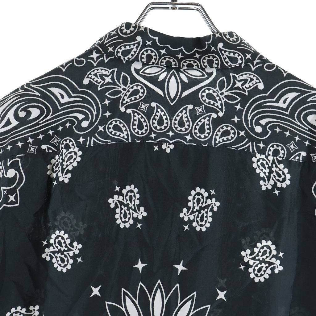 SUPREME(シュプリーム) 21SS Bandana Silk S/S バンダナ総柄 半袖シルクシャツ ブラック
