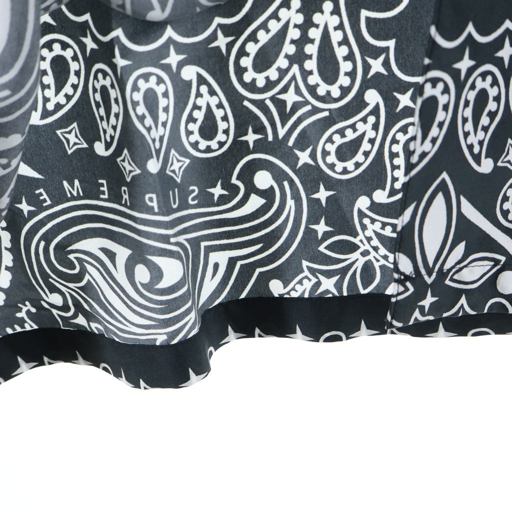 SUPREME(シュプリーム) 21SS Bandana Silk S/S バンダナ総柄 半袖シルクシャツ ブラック