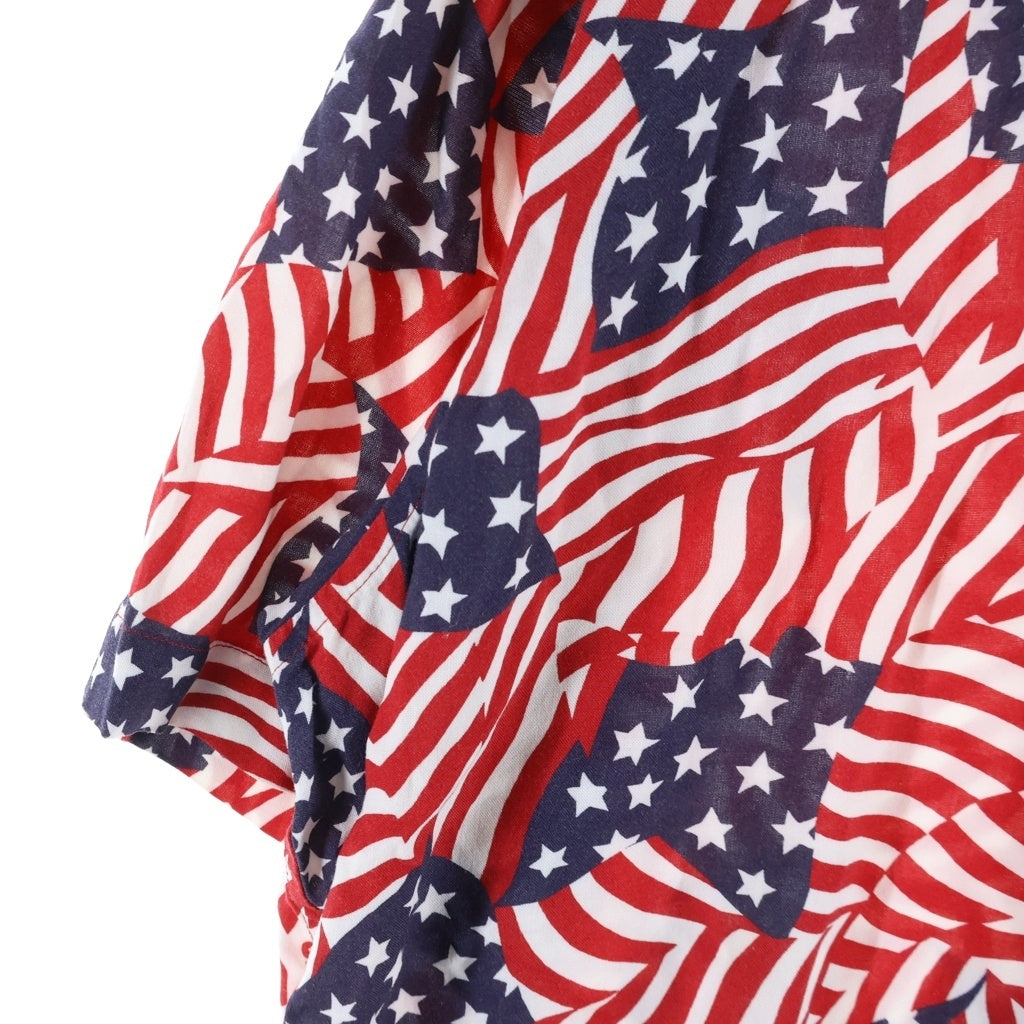 SUPREME(シュプリーム) 20SS Flags Rayon S/S Shirt 星条旗総柄 半袖開襟レーヨンシャツ レッド