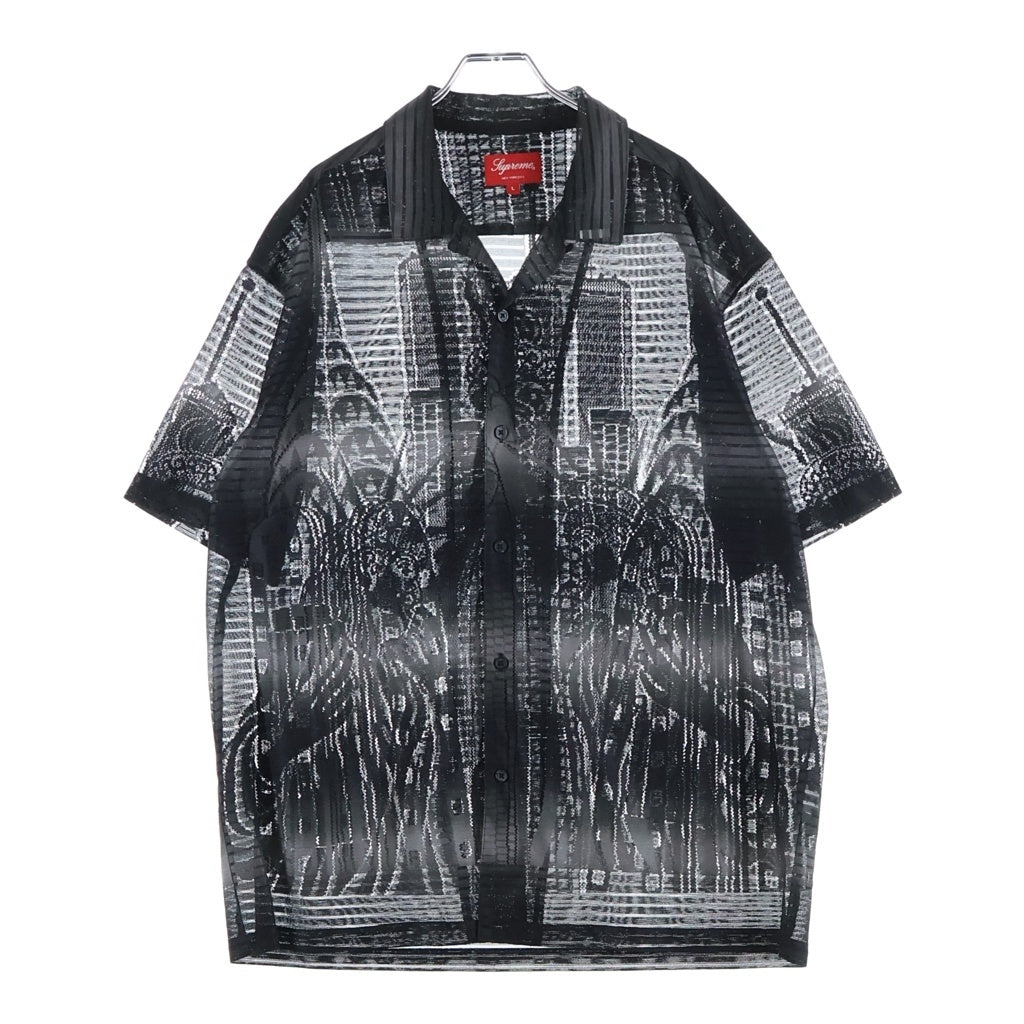 SUPREME(シュプリーム) 21SS Liberty Lace S/S Shirt リバティレース 総レース半袖開襟シャツ ブラック