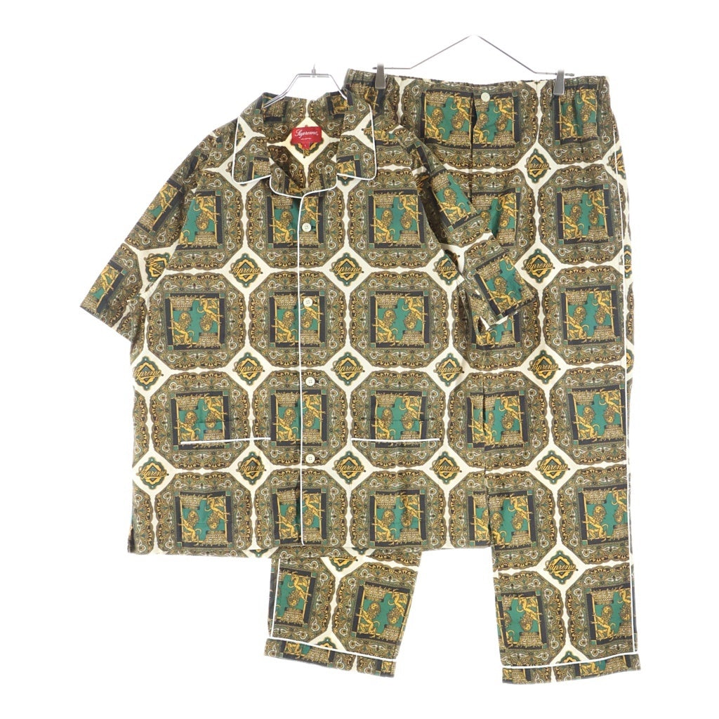 SUPREME(シュプリーム) 22SS Regency Pajama Set Up 総柄 コットン半袖シャツ コットンパンツ パジャマセットアップ マルチカラー