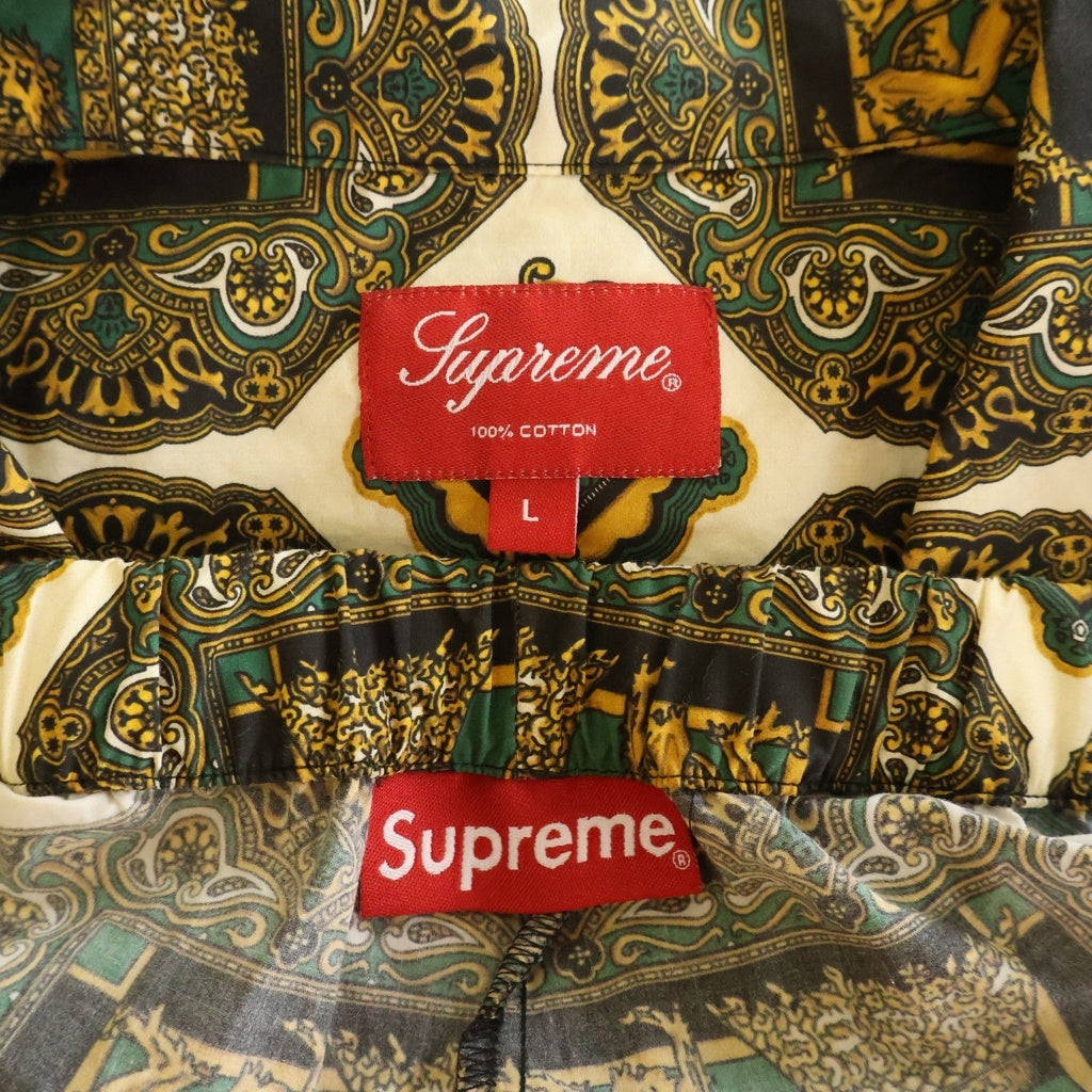 SUPREME(シュプリーム) 22SS Regency Pajama Set Up 総柄 コットン半袖シャツ コットンパンツ パジャマセットアップ マルチカラー