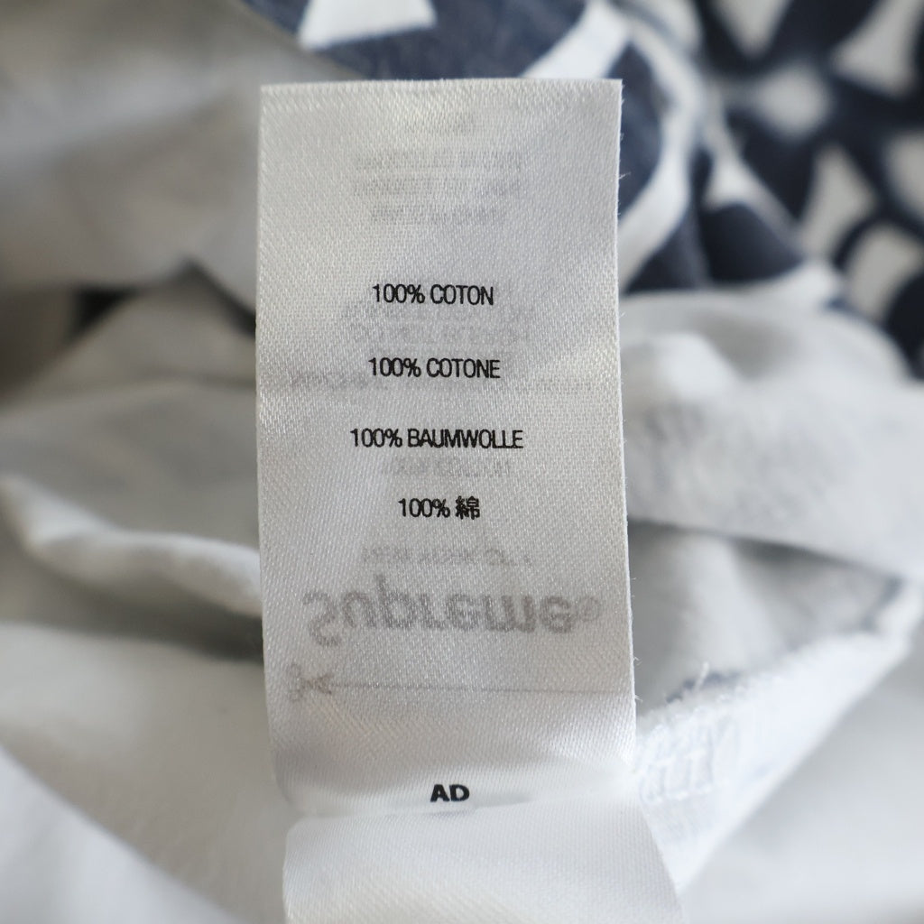 SUPREME(シュプリーム) 21AW ×New York Yankees Airbrush ×ニューヨークヤンキース 総柄ロゴプリント クルーネック半袖Tシャツカットソー ホワイト/ネイビー