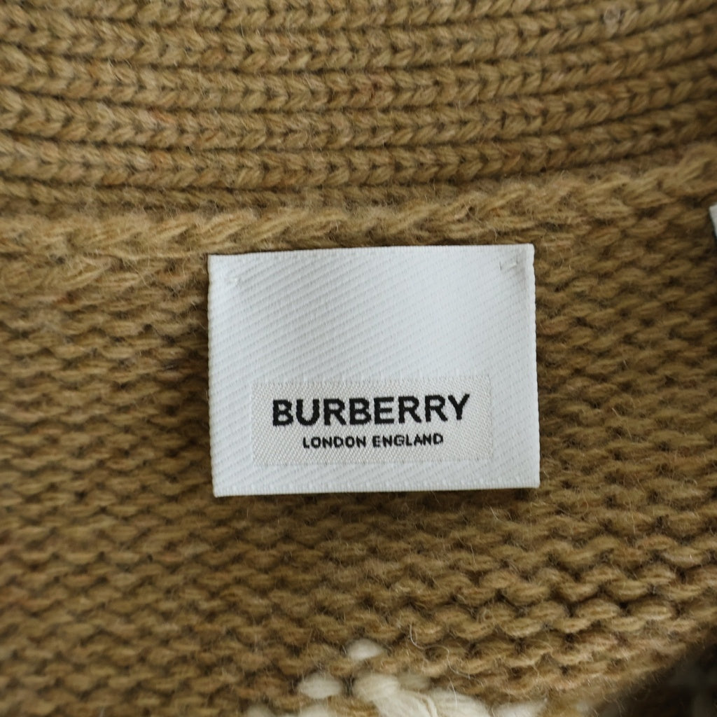 BURBERRY LONDON(バーバリーロンドン) Anwell EKD Cardigan バックロゴ ウール編み込み カーディガン ブラウン レディース 8058762