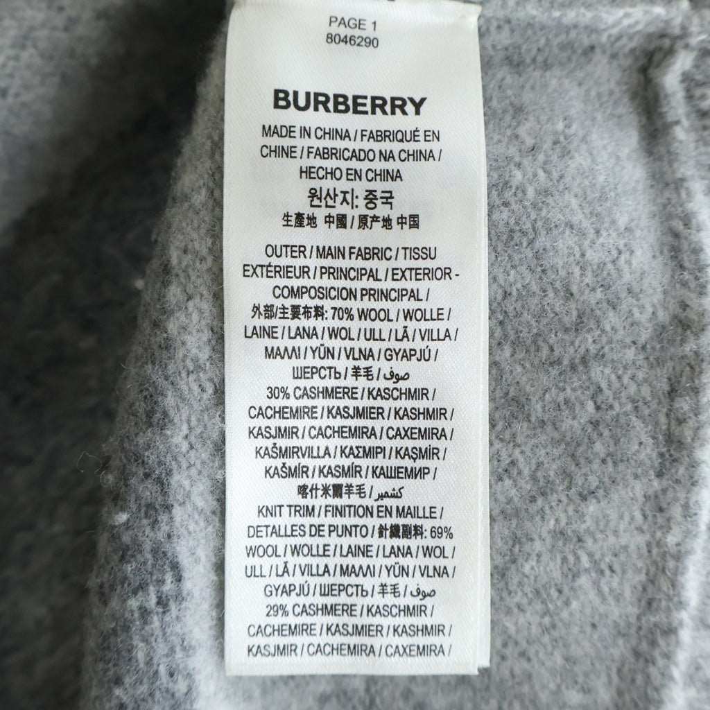 BURBERRY LONDON(バーバリーロンドン) ロゴパッチ ウール タートルネックニット グレー レディース 8046290