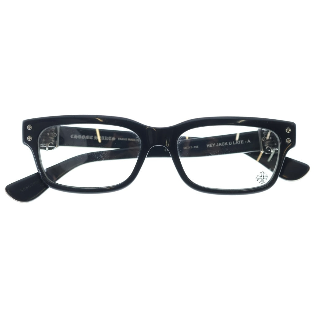 CHROME HEARTS(クロムハーツ) HEY JACK U LATE-A セメタリークロステンプル スクエアフレームサングラス ブラック