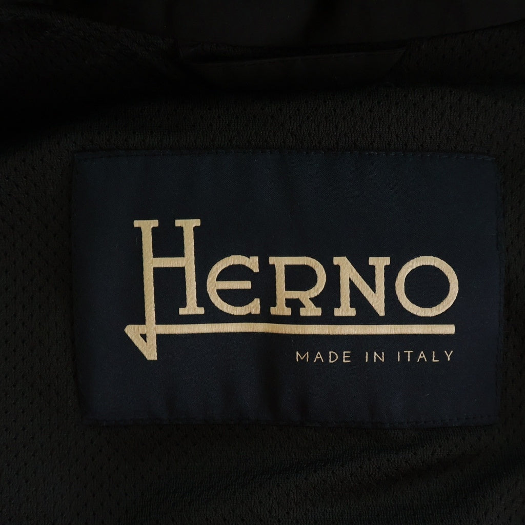 HERNO(ヘルノ) 裏地メッシュ ハイネックジップアップナイロンジャケット ブラック GI0184U-13220-9300