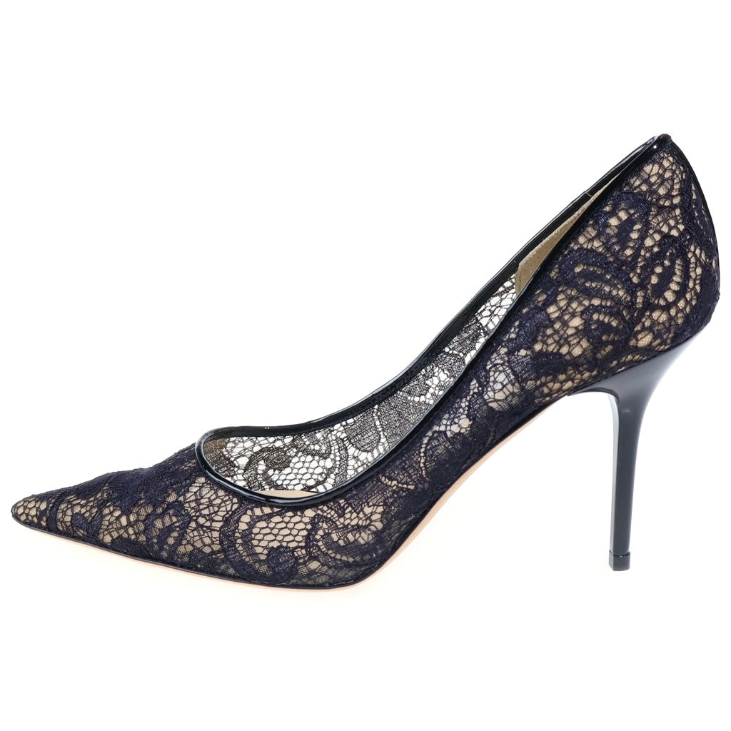 JIMMY CHOO(ジミーチュウ) AGNES レース ヒールパンプス レディース ブラック J00011712337