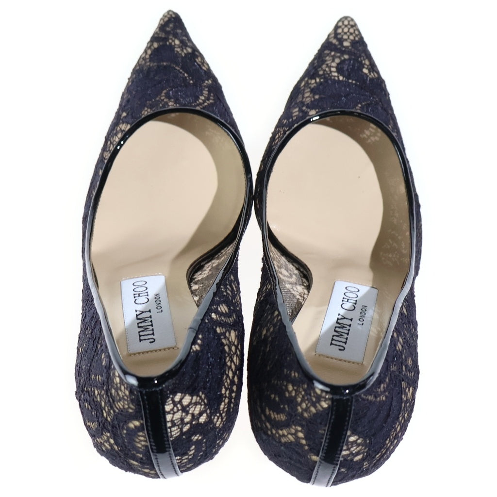 JIMMY CHOO(ジミーチュウ) AGNES レース ヒールパンプス レディース ブラック J00011712337