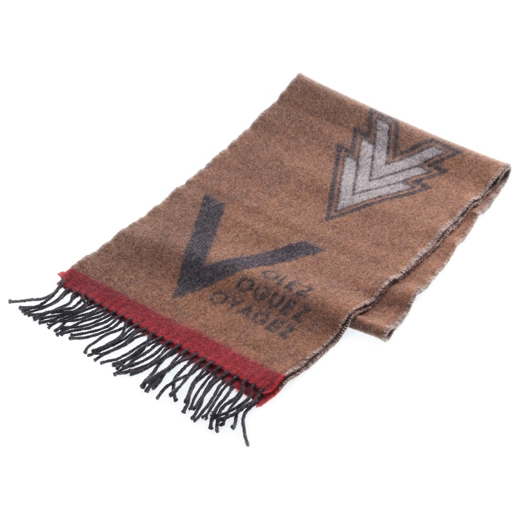 LOUIS VUITTON(ルイヴィトン) エシャルプ LVスティッカー 総柄 カシミヤ混 ウールマフラー ブラウン M70040 レディース